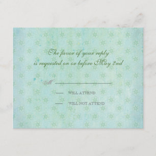 Paradise Love Birds Modern Floral Swirl Damask RSVP Card