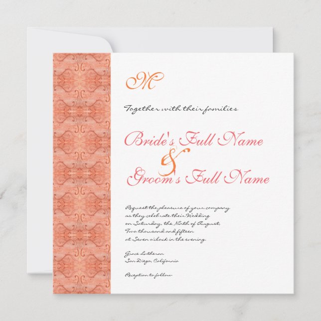 Paradise Modern Flower 1, Wedding Invitation (Front)