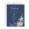 Paradise Navy Coral Floral Wedding Invitations