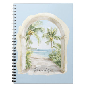 Paradise Ocean View Tropical Palm Trees Notebook