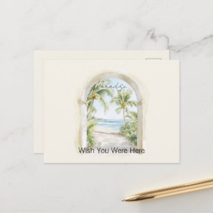 Paradise Ocean View Tropical Palm Trees Postcard