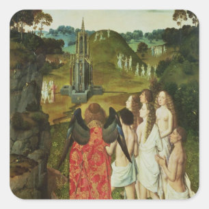 Paradise of the Symbolic Fountain Square Sticker