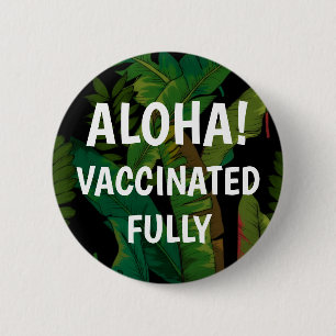 Paradise Palm Banana Leaves Hawaiian Vaccinated 6 Cm Round Badge