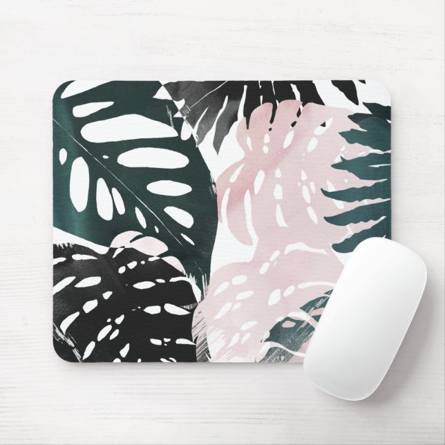 Paradise Palm Fronds Mouse Mat (With Mouse)
