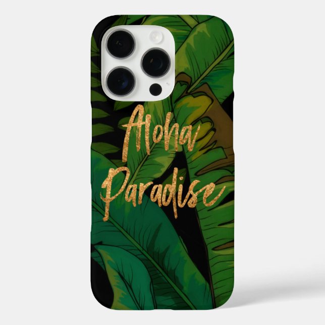 Paradise Palm Hawaiian Aloha- Multi and Gold Case-Mate iPhone Case (Back)