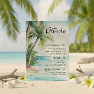 Paradise Palms Tropical Beach Wedding Details Enclosure Card