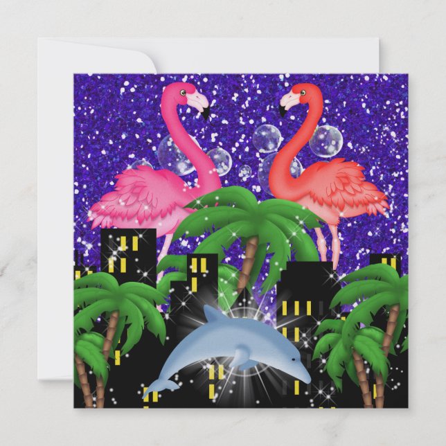 Paradise Party in Style Bright Lights - SRF Invitation (Front)