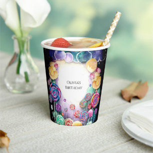 Paradise Pastel Candyland Birthday Paper Cups