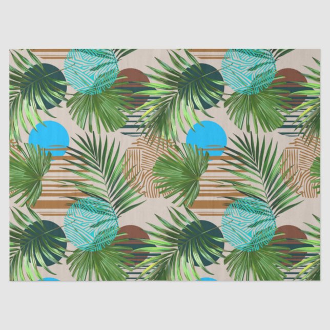 Paradise plants Hawaiian pattern Tissue Paper (Front)