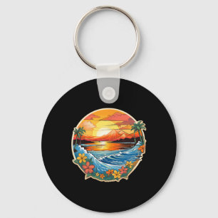 Paradise Sand Sand Surf Waves In Sunset Key Ring
