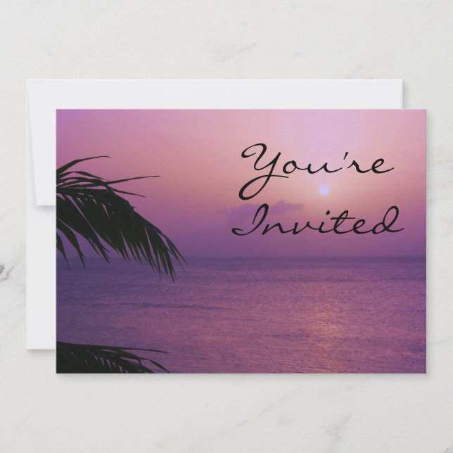 Paradise Sunset Invitation (Front)