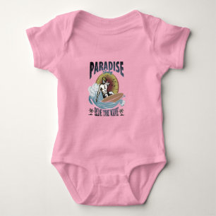 paradise surfing ride the wave baby bodysuit