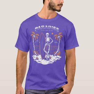 Paradise Surfing Skeleton  T-Shirt