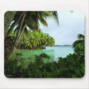 Paradise Turquoise Waters and Palm Trees Mouse Mat