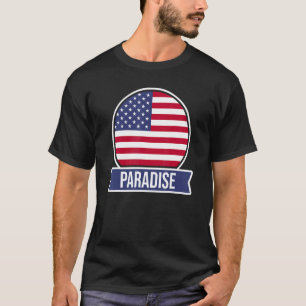 PARADISE USA American place name US flag design T-Shirt