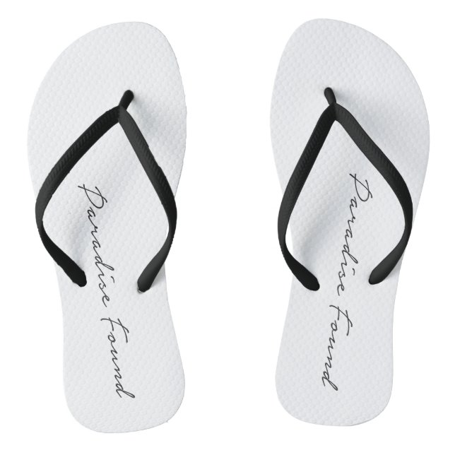 Paradise Vacation Art Word Text Art Fun Travel Art Flip Flops (Footbed)