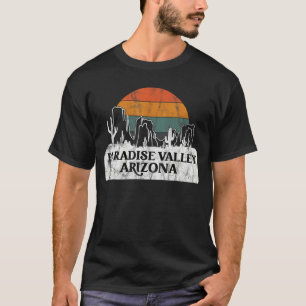 Paradise Valley  AZ Arizona Vintage sunset cactus  T-Shirt