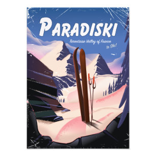 Paradiski Tarentaise Valley , France ,Ski poster. Photo Print