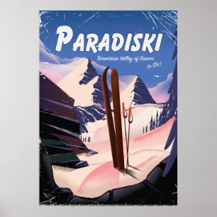 Paradiski Tarentaise Valley , France ,Ski poster. Poster