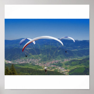 paraglider in the Black Forest Poster