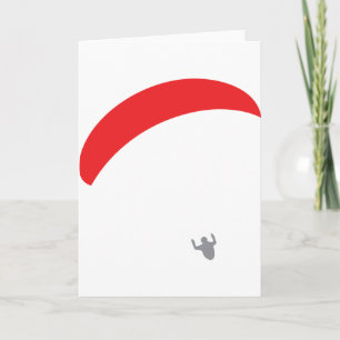 paraglider red - paragliding card