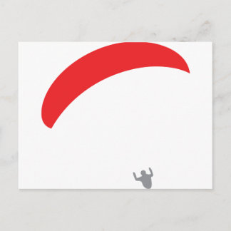 paraglider red - paragliding postcard