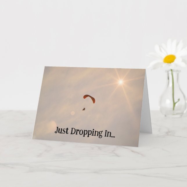 Paraglider Sky Just Dropping in and Hi Card (Small Plant)