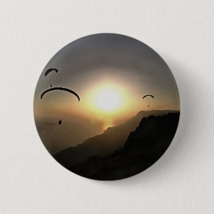 Paragliders Flying Wanderlust Extreme Sports Art 6 Cm Round Badge