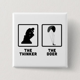 Paragliding 15 Cm Square Badge