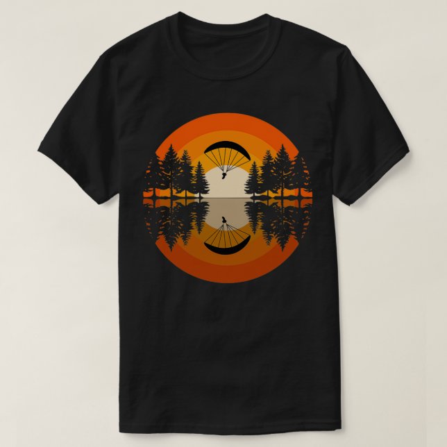 Paragliding Aerial Sport Forest Hanggliding Paragl T-Shirt (Design Front)