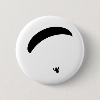 paragliding black icon 6 cm round badge