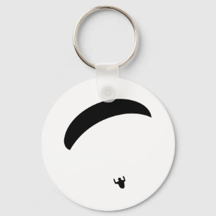 paragliding black icon key ring