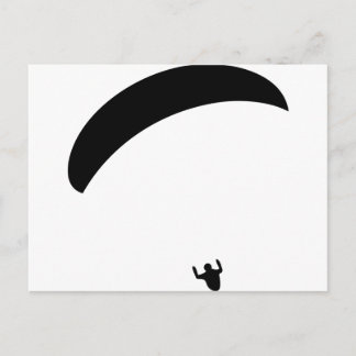 paragliding black icon postcard