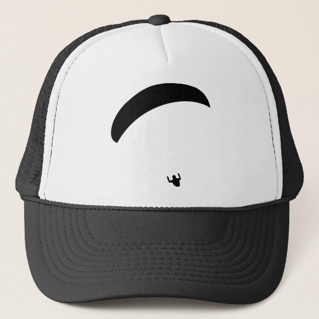 paragliding black icon trucker hat (Front)
