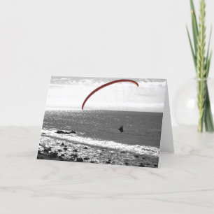 Paragliding By The Ocean - Customizable Card