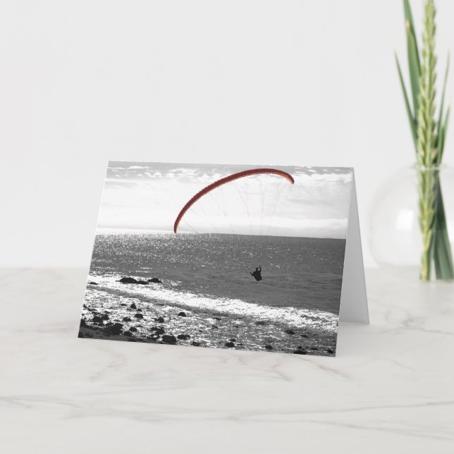 Paragliding By The Ocean - Customizable Card (Front)