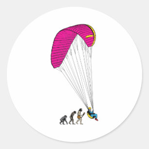 Paragliding Classic Round Sticker