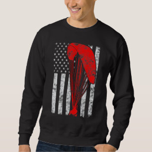 Paragliding Flying Paraglider Thin Red Line Americ Sweatshirt