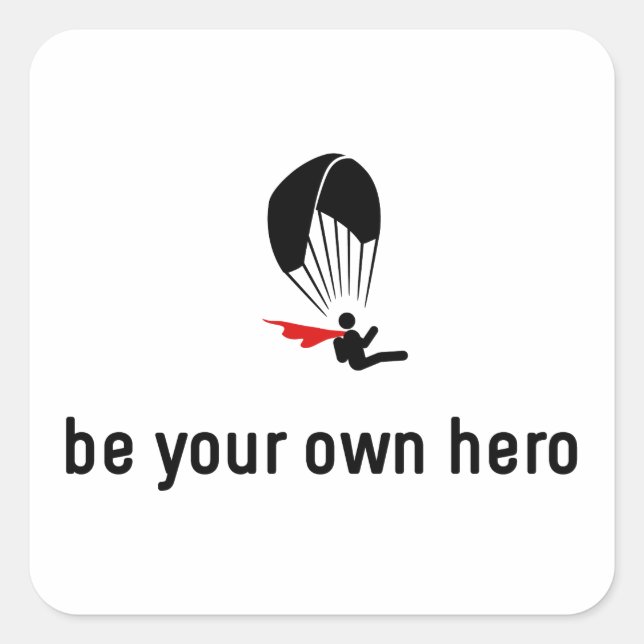 Paragliding Hero Square Sticker (Front)