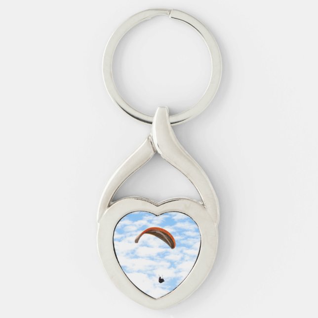 Paragliding in the Clouds Key Ring (Front)