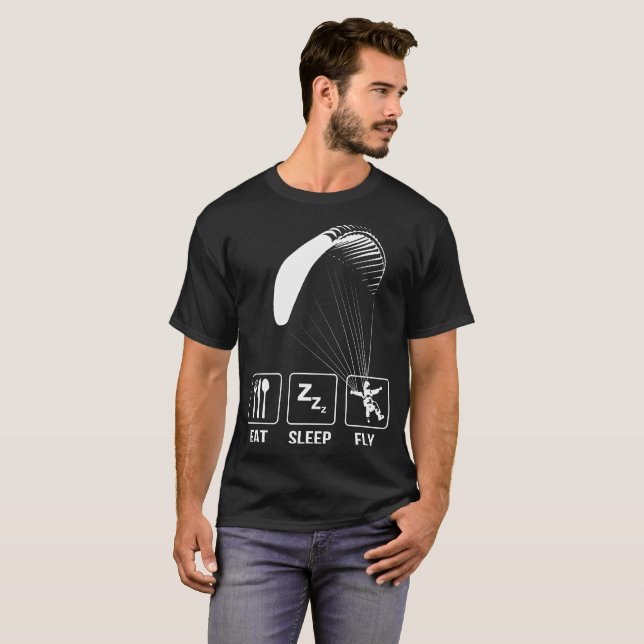 Paragliding Life Eat Sleep Fly Tshirt (Front Full)