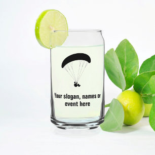 Paragliding Motif fully customisable text on Can Glass