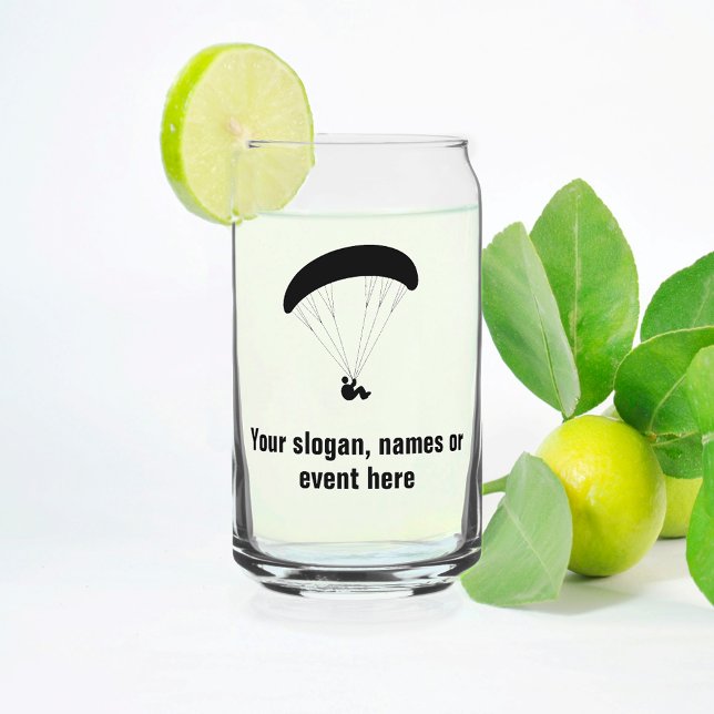 Paragliding Motif fully customisable text on Can Glass (Creator Uploaded)
