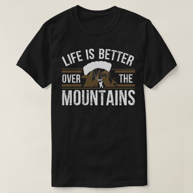 Paragliding Mountains T-Shirt (Design Front)