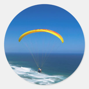 Paragliding Near Wilderness, Garden Route Classic Round Sticker