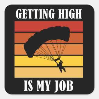 Paragliding Parachute Jumpin Skydiving Square Sticker