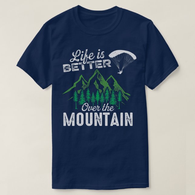 Paragliding pilot over mountains T-Shirt (Design Front)