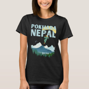 Paragliding Pokhara Lake Over Annapurnas Nepal T-Shirt