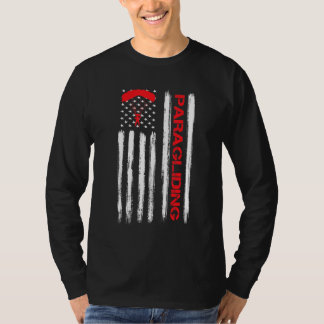 Paragliding USA American Flag Paramotor Paraglider T-Shirt