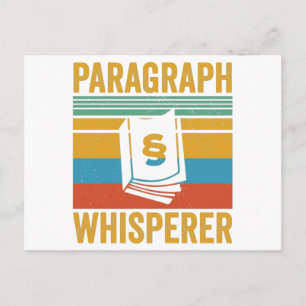 Paragraphs Whisperer Lawyer lawyer gift idea Postcard